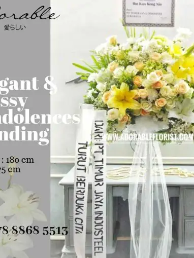 elegant & classy condolences standing standee 004