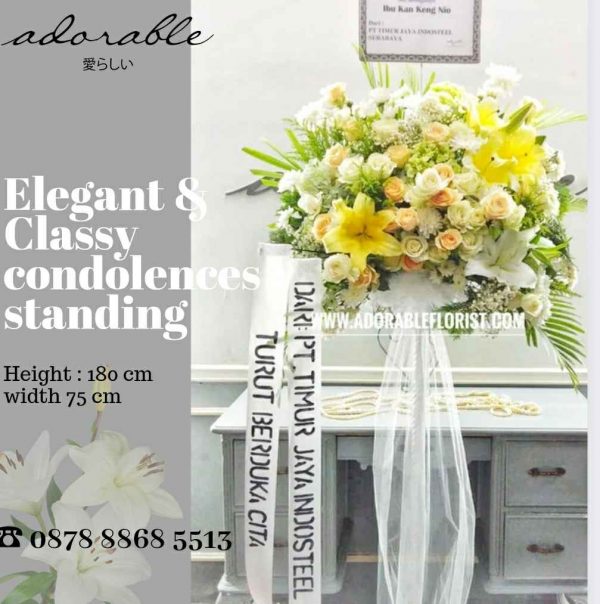 elegant & classy condolences standing standee 004